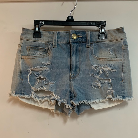 America Eagle High Rise Shortie Jean Shorts - Picture 1 of 9